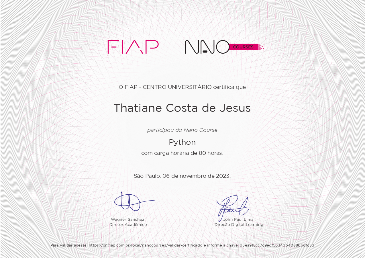 Certificado Python FIAP